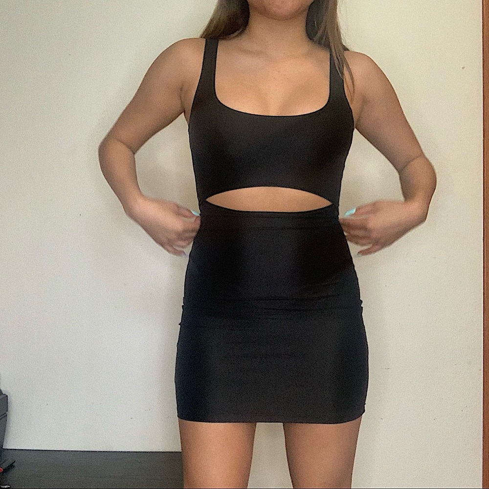 Cut-Out Black Mini Dress